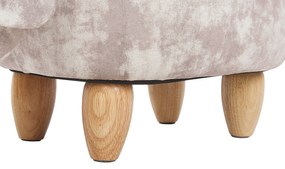 Pouf animaletto in velluto beige DOGGY Beliani