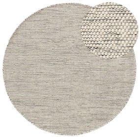 benuta Pure Tappeto di lana Rocco Beige/Nero ø 150 cm rotondo - Tappeto fibra naturale