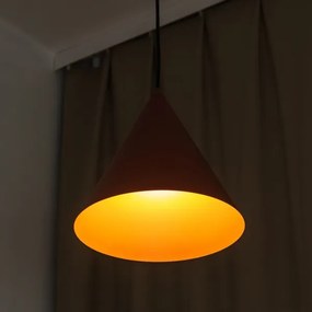 Lampada a sospensione con cavo ETNA II 1xE27/15W/230V Ø 25 cm arancione
