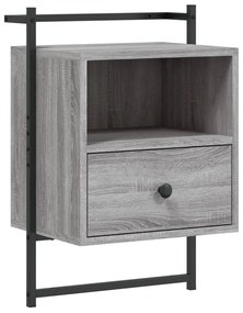 Comodini a Muro 2 pz Grigio Sonoma 40x30x61cm Legno Multistrato