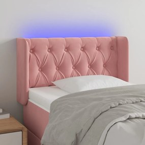Testiera A Led Rosa 83x16x78/88 Cm İn Velluto /