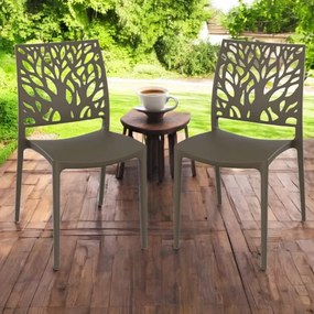 Sedia per interno o esterno impilabile Tortora - ALEA 2 sedie