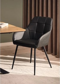 Set di sedie da pranzo grigio scuro in imbottito con braccioli 2 pz Nolan Square – Unique Furniture