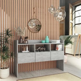 Credenza grigio cemento 105x30x70 cm in truciolato