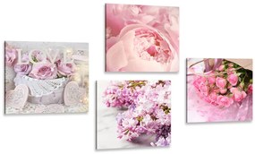 Set di quadri – Natura morta delicata di fiori