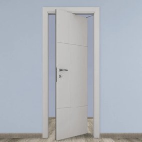 Porta tamburata rototraslante City grigio L 80 x H 210 cm destra