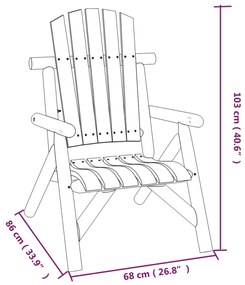 Set Divani da Giardino 4 pz in Legno Massello di Abete