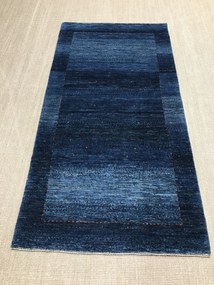 Loribaft Tappeto 100 x 200 Blu (Iran) Annodato A Mano
