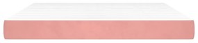 Materasso a molle insacchettate rosa 180x200x20 cm in velluto