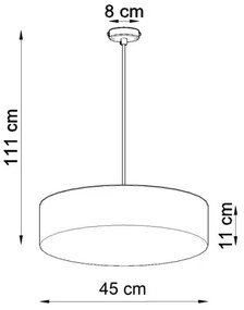 Lampadario a sospensione con filo ARENA 45 3xE27/60W/230V nero