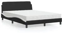 Letto con Materasso Nero e Bianco 120x200 cm in Similpelle 3208382