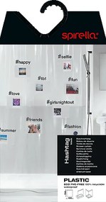 Tenda per doccia 180x200 cm Hashtag – Spirella