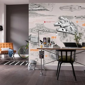 Fotomurale KOMAR Sw blueprints, Multicolore 368X254 cm