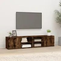 Mobili TV 2pz Rovere Fumo 80x31,5x36 cm in Legno Multistrato 819447