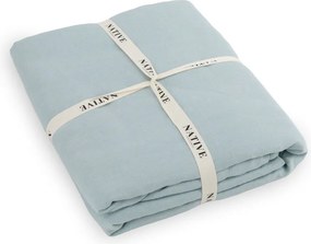 Set copripiumino e federa azzurro in lino per letto matrimoniale 200x200 cm Aqua – Native Natural