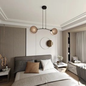 Lampadario a sospensione con filo MOTIF 2xE27/15W/230V beige