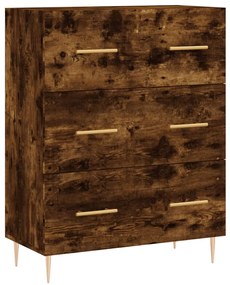 Credenza rovere fumo 69,5x34x90 cm in legno multistrato