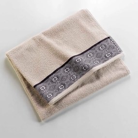 Asciugamano beige in spugna di cotone 90x150 cm Esteban - douceur d'intérieur