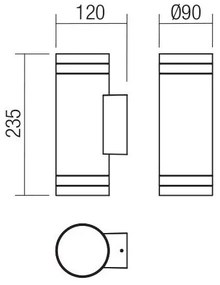 Redo 90518 - Applique da esterno CARGO 2xGU10/28W/230V IP54 antracite