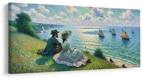 Quadro su tela – Coppia che osserva la barca a vela