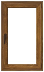 Finestra in PVC effetto legno rovere dorato L 80 x H 140 cm, 1 anta apertura a destra
