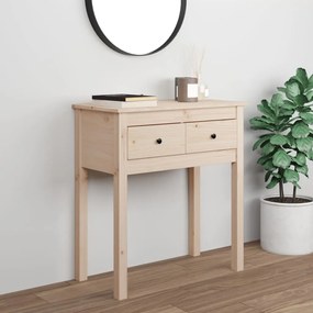 Tavolo Consolle 70x35x75 Cm İn Legno Massello Di Pino /