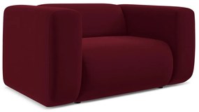 Poltrona burgundy con rivestimento in velluto Ekahi – Makamii