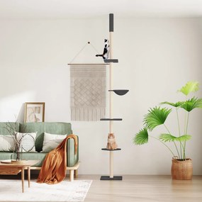 Albero per gatti pavimento soffitto grigio scuro 263,5-289,5 cm
