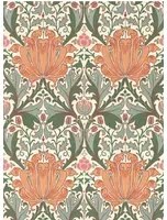Morris & Co Carta da parati Helena - Peach/ Teal