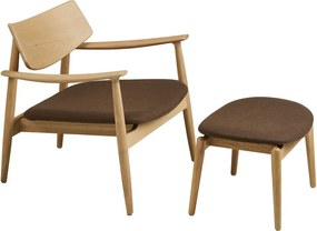 Poltrona con poggiapiedi marrone Olvera – House Nordic