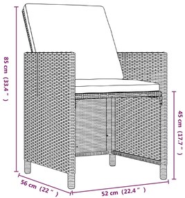 Set Divani da Giardino 9 pz con Cuscini in Polyrattan Marrone