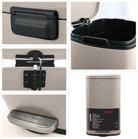 Cestino per la spazzatura grigio tortora in acciaio con pedale 50 l Akira – Spirella