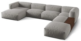 Divano angolare componibile grigio chiaro (angolo destro/U) Martina - Micadoni Home