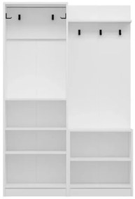 Armadio Ingresso 120x37x180 Con Ganci Appendiabiti Dante Bianco