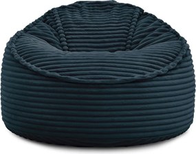 Puof a sacco blu scuro con rivestimento in velluto a coste Socrate – Bobochic Paris