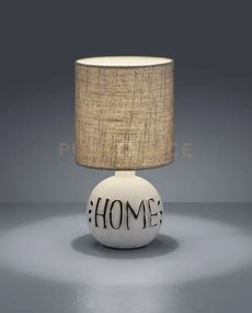 Esna lampada da tavolo ceramica con scritta "home" sabbia con paral...