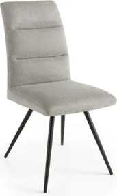 Sedia da cucina in tessuto Grigio Chiaro gambe metallo HILL set 2 pezzi