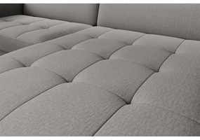 Divano angolare grigio allungabile/con contenitore (con penisola a destra/con chaise lounge) e rivestimento in velluto Gomsi – ELTAP