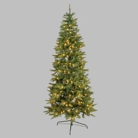 Albero di Natale artificiale illuminato verde H 210 cm x ø 92 cm