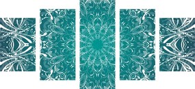 Quadri 5 pezzi – Rosone blu e bianco