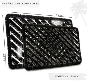 Stuoia di cocco 45x75 cm Coco Black - Hanse Home