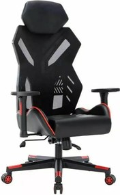 Sedia da ufficio Revolt nera e rossa – 67x51x120 cm