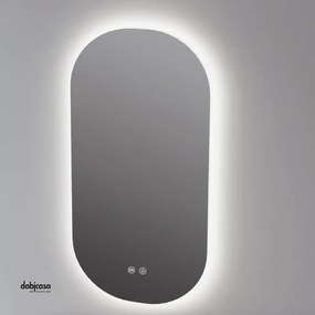 Nofer "Pill" Specchio Ovale Retroilluminato 90x50 Cm Con Pulsante Touch