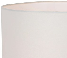 Lampada da tavolo di design verde con paralume in lino bianco - Lotti