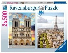 Puzzle Ravensburger Paris &amp; Notre Dame 2 x 500 Pezzi