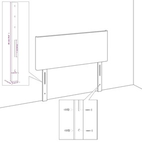 Testiera 2 pz tortora 80 x 7 x 78/88 cm in tessuto