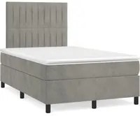 Letto a Molle Materasso e LED Grigio Chiaro 120x190 cm Vellutocod mxl 115799