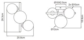 Globo 56133-3W - Lampadario a plafone LED RIHA 3xG9/3,5W/230V
