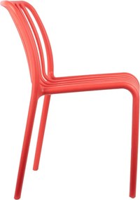 Sedia da pranzo rosso chiaro in plastica Glee – Leitmotiv