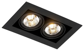 Faretto da incasso Smart nero 2 luci regolabile incl. 2 Wifi GU10 70mm - Oneon 70